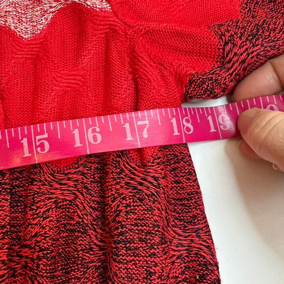 St. John Collection Ombre Knit Open Cardigan Wool Blend Caviar Tikka Waves Red - Picture 9 of 10